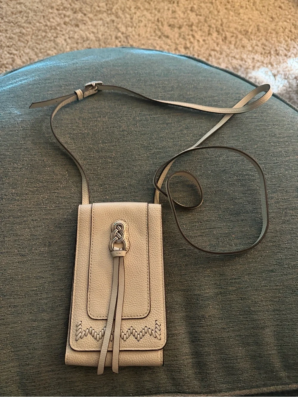 Brighton Beige Leather Crossbody Phone Wallet with Celtic Knot
